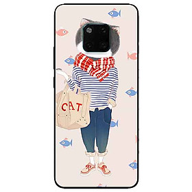 Ốp lưng in cho Huawei Mate 20 Pro Mẫu Người Mèo