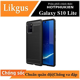 Ốp lưng chống sốc cho Samsung Galaxy S10 Lite hiệu Likgus vân kim loại , chống sốc chuẩn quân đội, chống va đập - hàng nhập khẩu