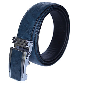 HC4484 - Dây nịt nam da đà điểu Huy Hoàng da hột 3,5P màu xanh đậm