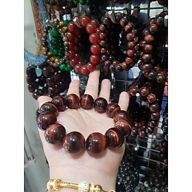 Vòng tay phong thủy may mắn Nam  Mệnh Hỏa mệnh Thổ size 16ly hay 16mm mới bóng đẹp đúng cung sanh may mắn tài lộc ạ Chất liệu đá  thạch anh mắt hổ Đỏ Nâu thiên nhiên Natural Tiger