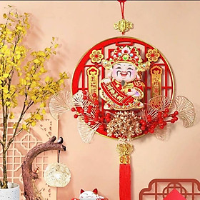 Dải Treo Thần Tài Lúc Lắc CÀNH QUẠT VÀNG Size đại 38 cm