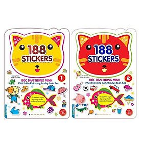 Sách - Bóc Dán Hình Thông Minh IQ EQ CQ Cho Bé 4 - 5 Tuổi - 188 Sticker - Quyển 1 + 2 - Combo 2 Cuốn - Minh Thắng