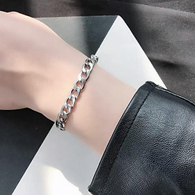 Lắc tay nam cao cấp đẹp sang trọng titan kiểu lặc đơn trangsucpt kích cỡ 7mm màu trắng PTLTNA76