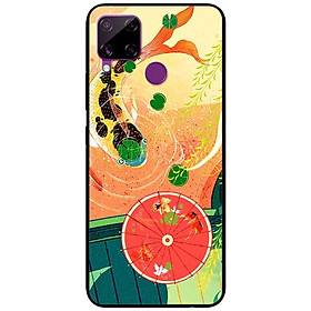Ốp lưng dành cho Realme C15 mẫu Cá Chép Và Ô Đỏ