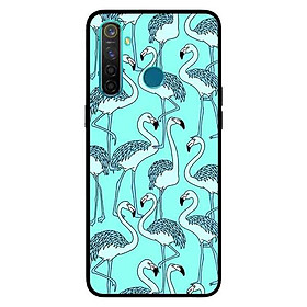 Ốp Lưng in cho Realme 5 Mẫu Đàn Hạc Nền Xanh - Hàng Chính Hãng