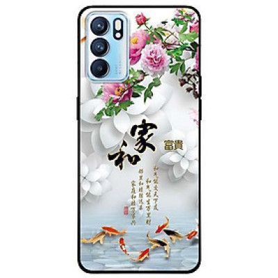 Ốp lưng dành cho Oppo Reno 6 - Reno 6 Z mẫu Chim Cá Nền Hoa Trắng