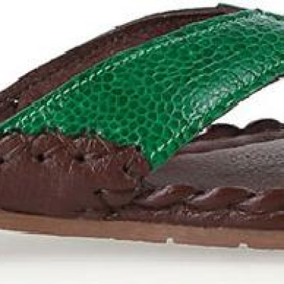 Dép nữ Huy Hoàng da đà điểu màu xanh lá HT7411