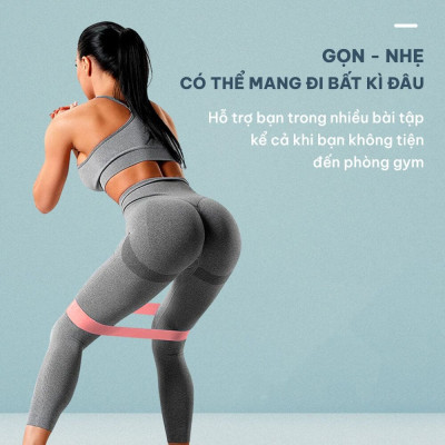 SET 4 dây thun tập gym, dây kháng lực miniband GoodFit GF915MB