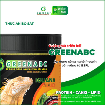 Thức ăn bò sát Iguana Trưởng Thành GREENABC vị bí đỏ dùng cho Rồng Nam Mỹ từ 1m trở lên giúp gai bung, gù cao, dáng đẹp, lên màu tươi –  Hộp 230g