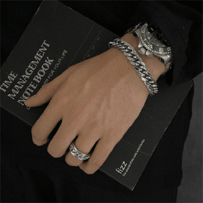 Vòng tay Lắc tay nam nữ titan cao cấp thép không gỉ lặc kép vuông phong cách trangsucpt PTLTNA104