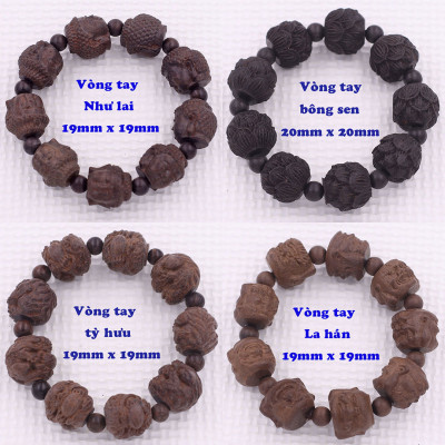 Vòng chuỗi đeo tay Phật Di lắc gỗ đàn hương (size lớn), vòng tay phong thuỷ, vòng tay chuỗi hạt