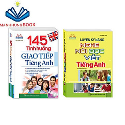 Sách - Combo 2 cuốn 145 tình huống giao tiếp tiếng Anh +Luyện kỹ năng nghe nói đọc viết tiếng Anh (tái bản lần thứ 01)
