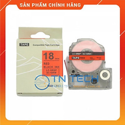 Nhãn in TEPRA - EPSON LC-5RBP (SC18RW) – Chữ đen nền đỏ 18MM X 8M  - Dùng cho máy in nhãn TEPRA - EPSON [Hàng nhập khẩu]
