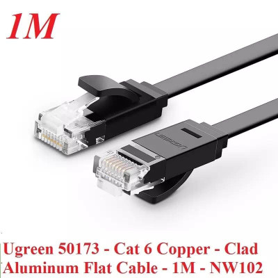 Ugreen UG11235NW104TK 1M màu Đen Cáp mạng LAN CAT6 UPT cáp dẹp - HÀNG CHÍNH HÃNG