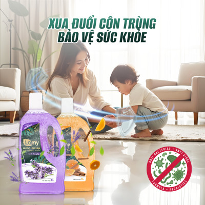 Thùng 04 Chai Nước Lau Sàn Giúp Làm Sạch Mọi Bề Mặt Kháng Khuẩn Xua Đuổi Côn Trùng Chai 1L