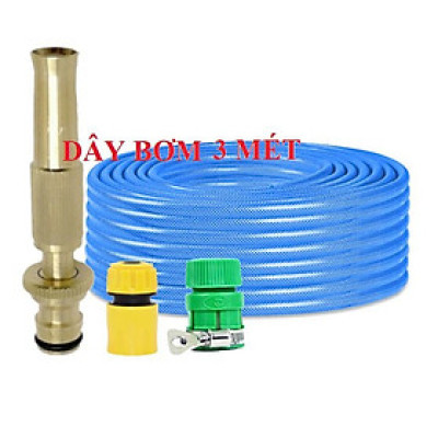 ️Evoucher Bộ dây vòi xịt nước rửa xe, tưới cây ,tăng áp 3 lần,loại 3m,5m 206587 cút sập,nối nhựa vàng+  móc khoá