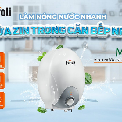 Bình nước nóng Ferroli Mito 6 lít dùng cho vòi chậu rửa bát - Hàng chính hãng 