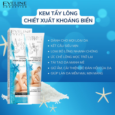 Kem tẩy lông chiết xuất khoáng chất biển dành cho mọi loại da ACTIVE EPIL EVELINE (Tay, chân)
