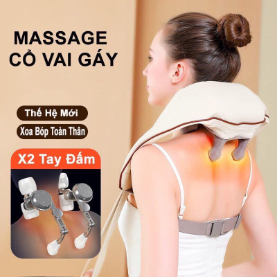 Máy Massage Cổ Vai Gáy, Máy Massage Mô Phỏng Như Các Đầu Ngón Tay, Máy Massage Thế Hệ Mới 6D Bản Pro - Hàng Nhập Khẩu