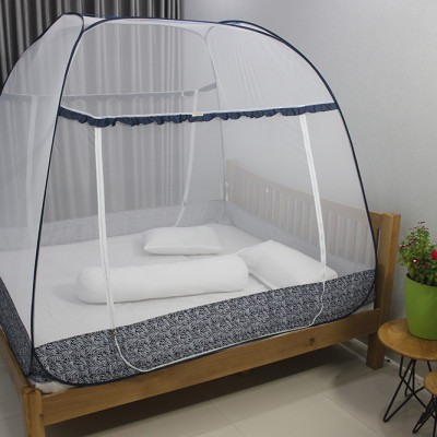 Mùng Chụp Màn Chụp Tự Bung Đỉnh Rộng Cao Cấp 1m8x2m có viền chân - Mộc Miên ( có 2 Cửa)