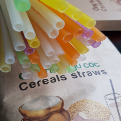 Ống hút gạo ăn được của Vinastraws kích thước 8mm, 40 ống/ hộp