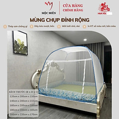 Màn Chụp , Mùng Chụp Tự Bung Đỉnh Rộng Cao Cấp Mộc Miên ( Hà Nội )
