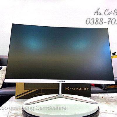 MÀN HÌNH CONG FULL VIỀN K-vison 24 inch -MÀU TRẮNG - FUll HD 1920x1080 - Chống Lóa - Tần số 75Hz - Hàng Chính Hãng