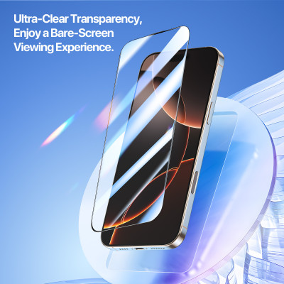 [Không Lẹm Viền] Miếng Dán Cường Lực Trong Suốt Khung Tự Dán Dux Ducis cho iPhone 16 Pro Max / 16 Pro/ 16e, Roga Series_ Hàng Chính Hãng