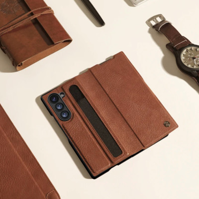 Bao Da dành cho Samsung Galaxy Z Fold 7 / Z Fold 6 hiệu Nillkin Aoge Leather Cao Cấp - Hàng nhập khẩu