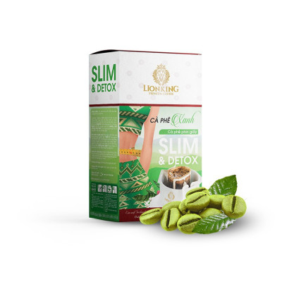 Combo 3 Hộp Cà Phê Xanh Phin Giấy Lion King - Thanh Lọc Cơ Thể, Đốt Cháy Mỡ Thừa ( Hộp 10 gói x 15g)