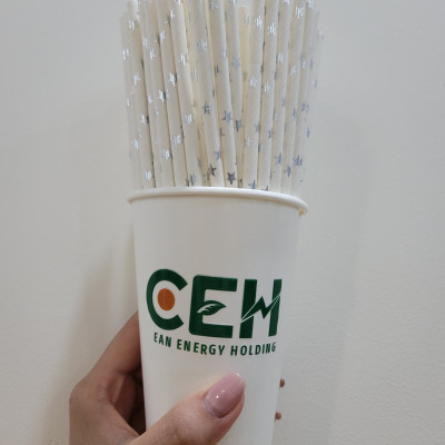 Túi 500 ống hút giấy 6x197mm hình ngôi sao dành cho cà phê, nước ngọt