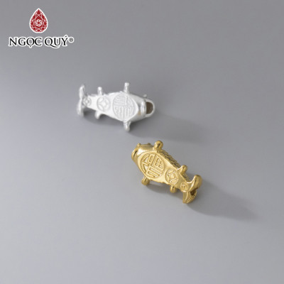 Charm bạc hình cá chép xỏ ngang - Ngọc Quý Gemstones