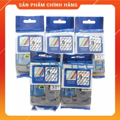 Nhãn In Tz2-121 - Đen nền trong 9mm x 8m - Dùng cho máy in BROTHER - AIMO - PUTY [Hàng nhập khẩu]
