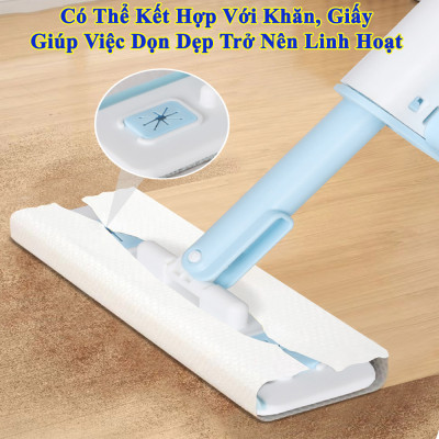 Cây Lau Tự Vắt Mini KUNBE Đa Năng Vệ Sinh Kính, Bếp, Gạt Nước Với Bông Lau Thấm Hút Tiện Lợi