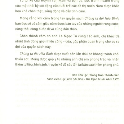 CHÚNG TA ĐÒI HÒA BÌNH - Huỳnh Tấn Mẫm Và Phong Trào Yêu Nước, Của Thanh Niên, Sinh Viên, Học Sinh Sài Gòn, 1969 - 1975
