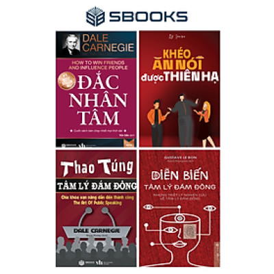 Combo 4 Cuốn Sách: Đắc Nhân Tâm + Khéo Ăn Nói Được Thiên Hạ + Thao Túng Tâm Lý Đám Đông + Diễn Biến Tâm Lý Đám Đông - SBOOKS