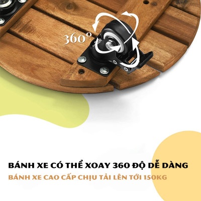 Đế Lót Chậu Cây Có Bánh Xe Cao Cấp Đường Kính 35cm Tải Trọng 150Kg, Để Di Chuyển Chậu Cây Thường Xuyên