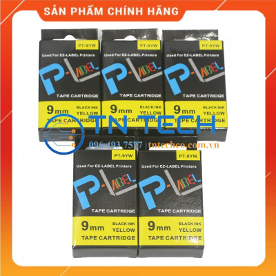 Nhãn in CASIO PT-9YW - Chữ đen nền vàng 9MM x 8M - Dùng cho máy in nhãn CASIO [Hàng nhập khẩu]