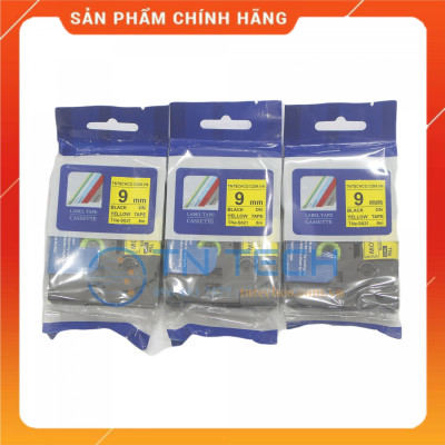 Nhãn In TNE-S621 - Đen nền vàng 9mm x 8m - Dùng cho máy in BROTHER - AIMO - PUTY [Hàng nhập khẩu]