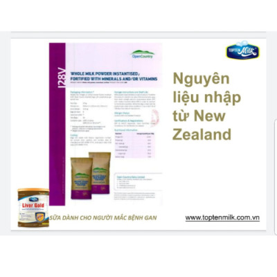 Sữa dinh dưỡng cho gan ,mát gan giải độc liver gold 800g topten milk