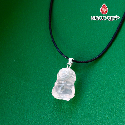 Mặt dây chuyền minion pha lê hồng cao cấp - Ngọc Quý Gemstones