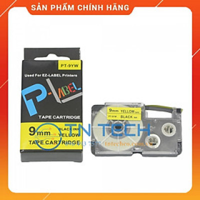 Nhãn in CASIO PT-9YW - Chữ đen nền vàng 9MM x 8M - Dùng cho máy in nhãn CASIO [Hàng nhập khẩu]