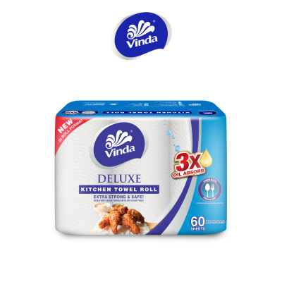 Lốc 6 Cuộn Khăn Giấy Bếp Đa Năng Siêu Thấm Vinda Deluxe