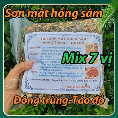 Túi 1kG-Trà Sơn Mật Hồng Sâm Đông Trùng Táo Đỏ bổ thận mát gan đẹp da hỗ trợ giảm cân an thần dễ ngủ
