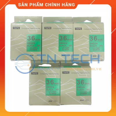 NHÃN IN TEPRA-EPSON LC-7GBP (SC36GW) – CHỮ ĐEN NỀN LÁ 36MM X 8M [Hàng nhập khẩu]