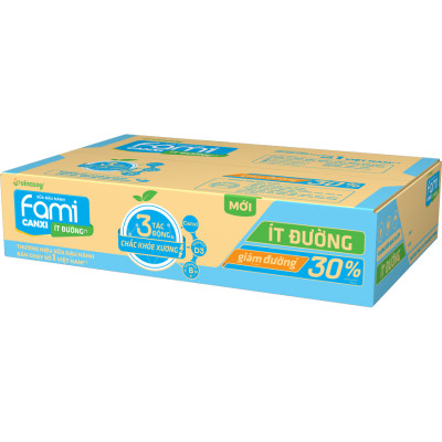 Thùng Sữa đậu nành Vinasoy Fami Canxi ít đường (200ml x 36 Hộp)