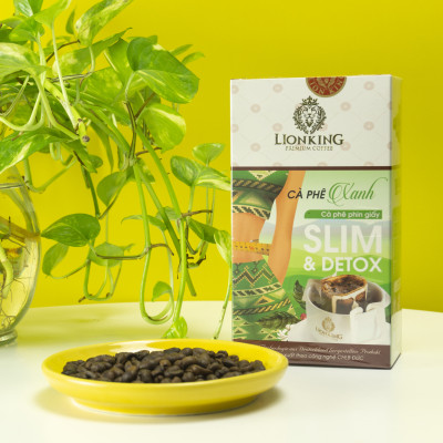 Combo 3 Hộp Cà Phê Xanh Phin Giấy Lion King - Thanh Lọc Cơ Thể, Đốt Cháy Mỡ Thừa ( Hộp 10 gói x 15g)