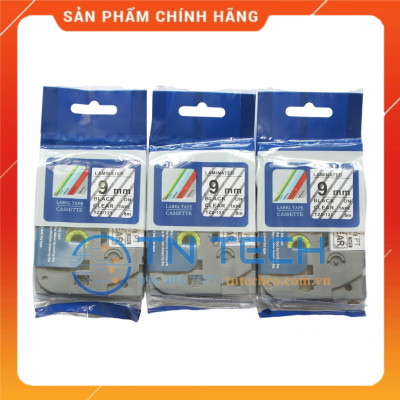 Nhãn In Tz2-121 - Đen nền trong 9mm x 8m - Dùng cho máy in BROTHER - AIMO - PUTY [Hàng nhập khẩu]