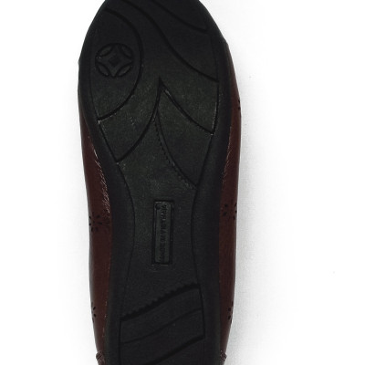 Giày nữ hoa văn Huy Hoàng da bò màu nâu đất HT7952