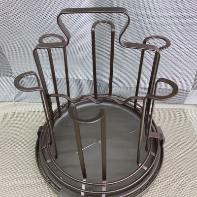 KHAY ÚP LY CỐC TRÒN KIM LOẠI CAO CẤP, CÓ ĐĨA HỨNG NƯỚC - ANTH436